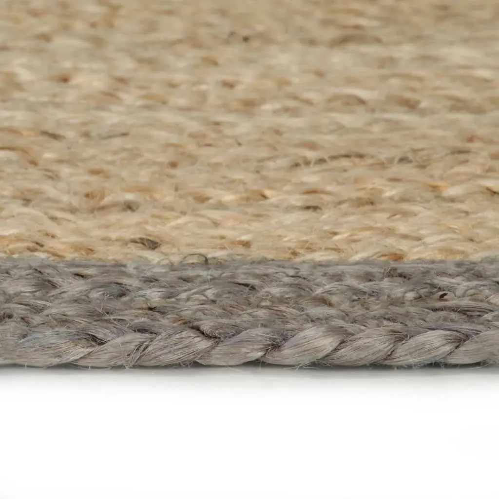 Handmade Rug Jute with Grey Border 120 cm 133675