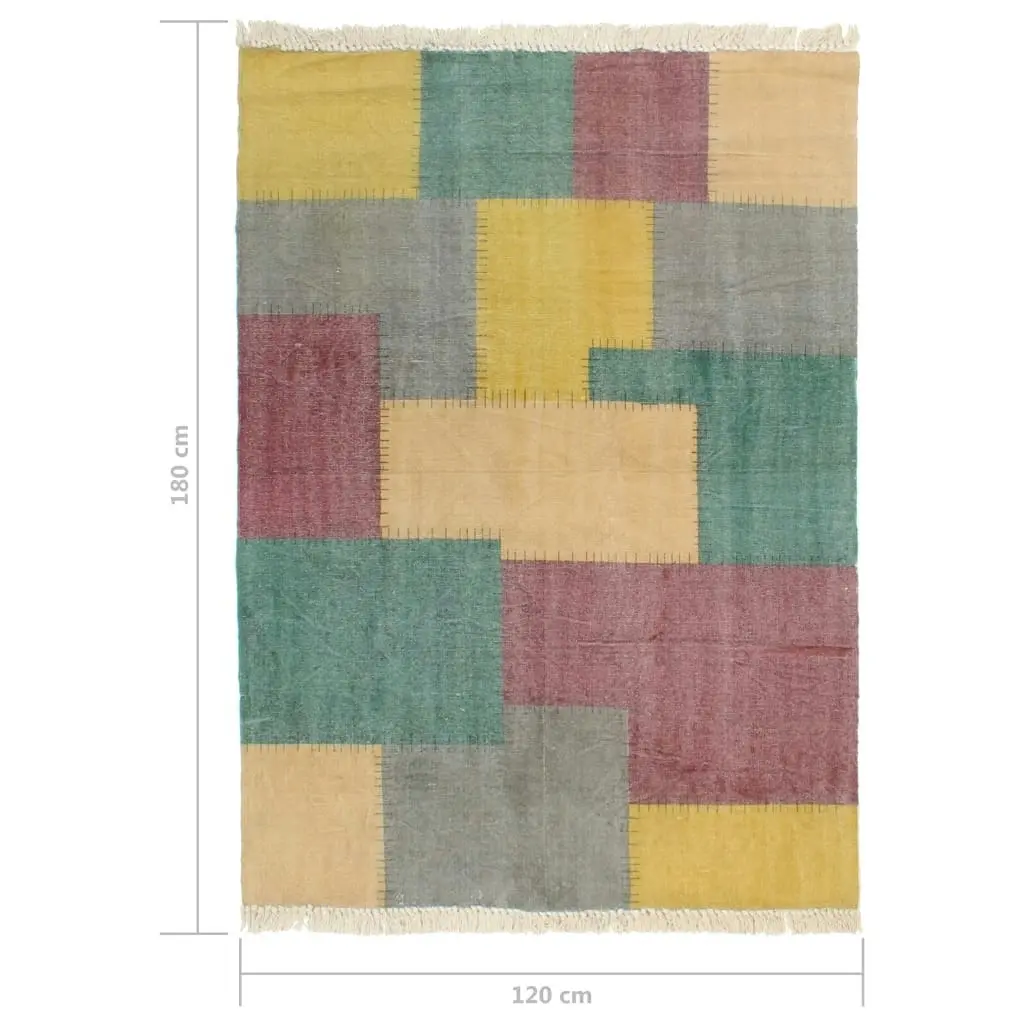 Handwoven Kilim Rug Cotton 120x180 cm Printed Multicolour 287553