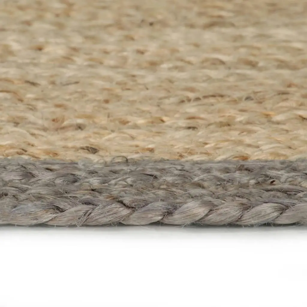 Handmade Rug Jute with Grey Border 90 cm 133674