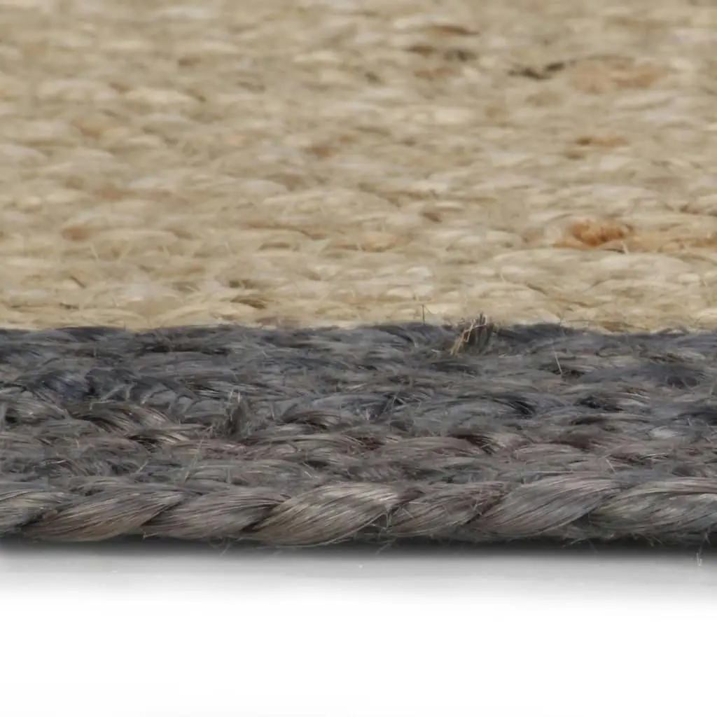 Handmade Rug Jute with Dark Grey Border 150 cm 133679