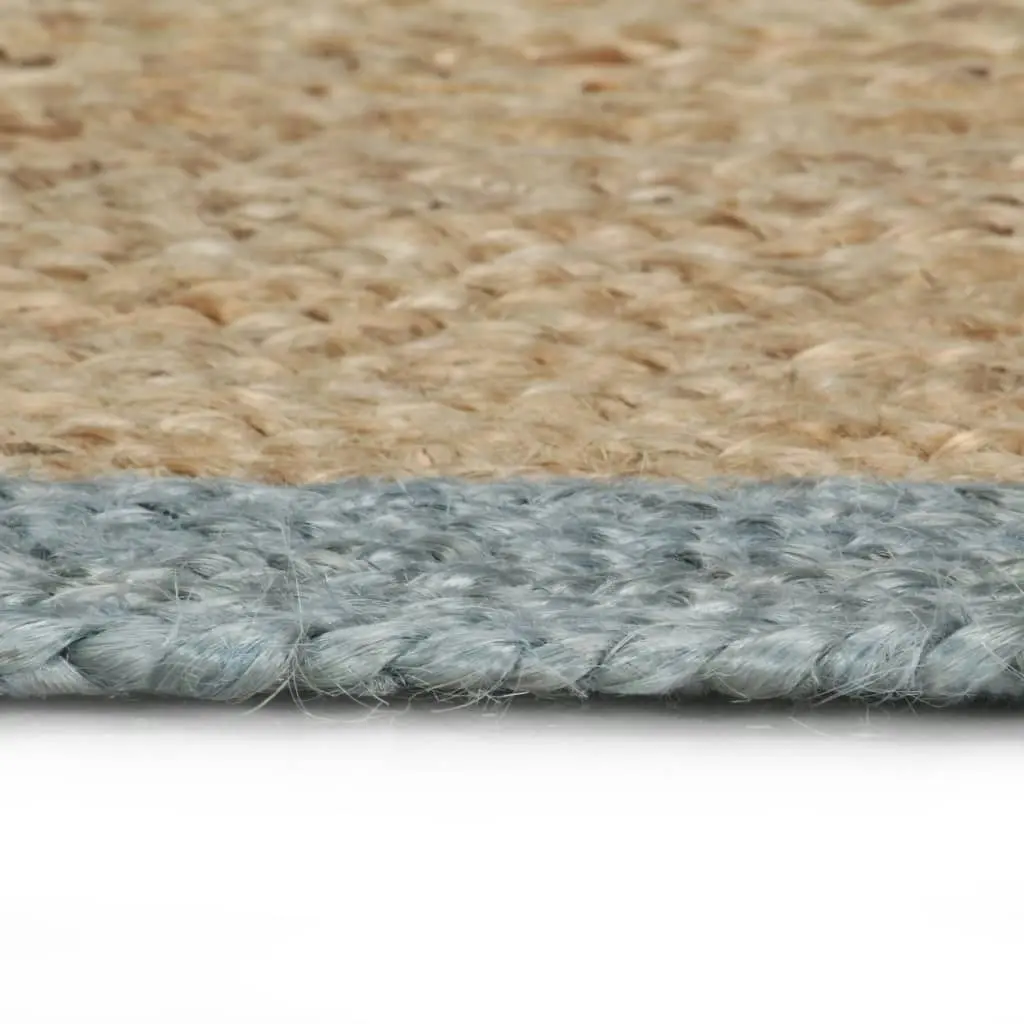 Handmade Rug Jute with Olive Green Border 150 cm 133682