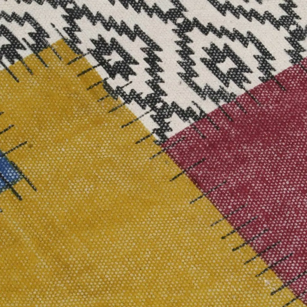 Handwoven Kilim Rug Cotton 120x180 cm Printed Multicolour 287556