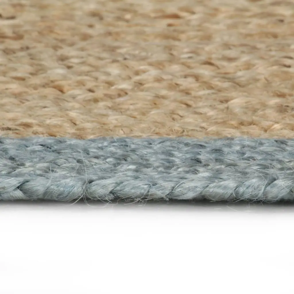 Handmade Rug Jute with Olive Green Border 120 cm 133681