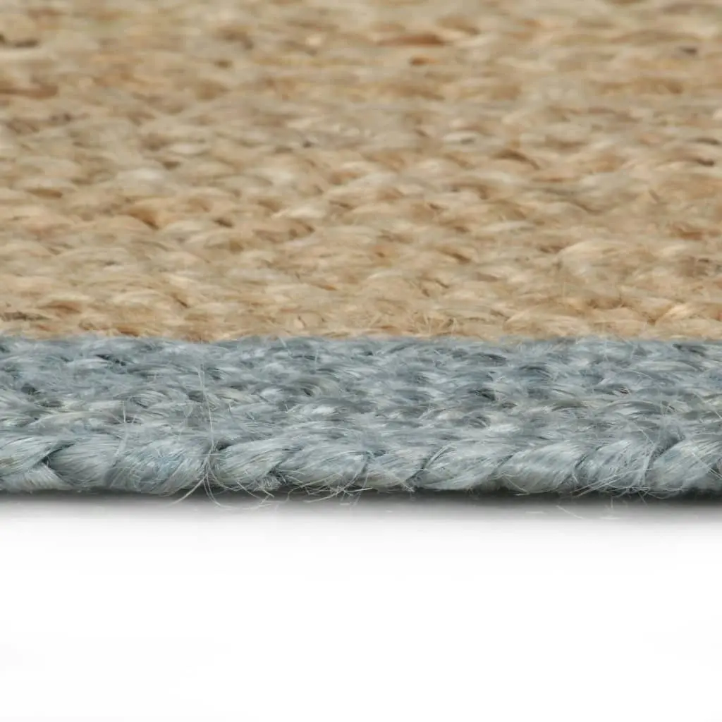 Handmade Rug Jute with Olive Green Border 90 cm 133680