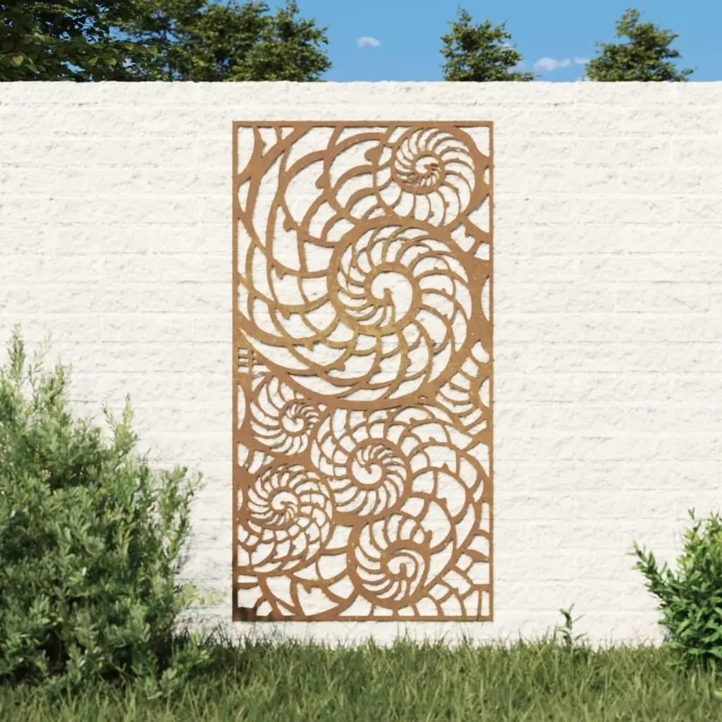 Garden Wall Decoration 105x55 cm Corten Steel Shell Design 824476