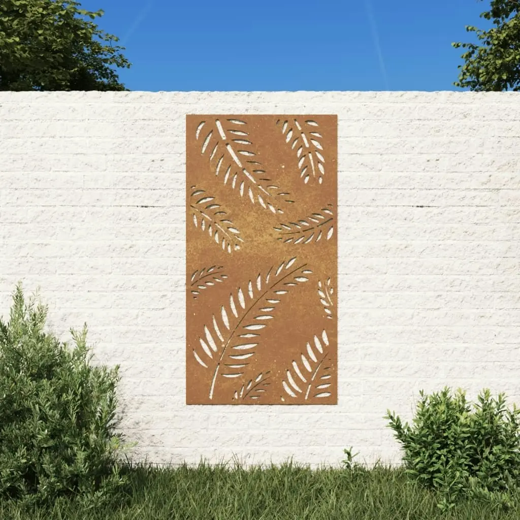 Garden Wall Decoration 105x55 cm Corten Steel Leaf Design 824493