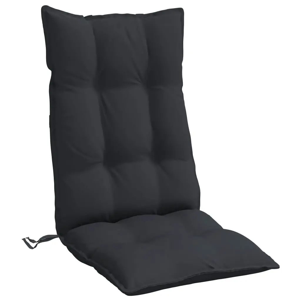 Highback Chair Cushions 2 pcs Black Oxford Fabric 377623