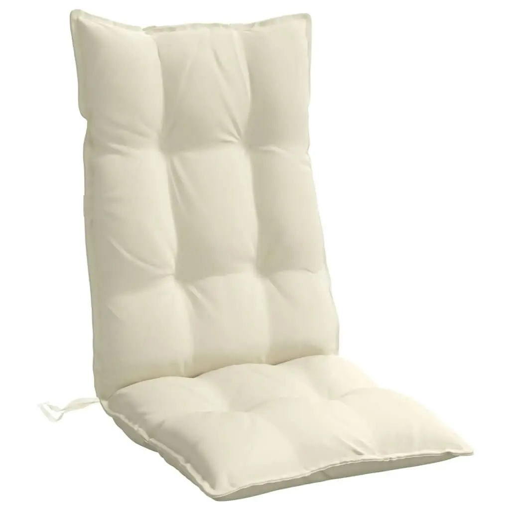 Highback Chair Cushions 2 pcs Cream Oxford Fabric 377608