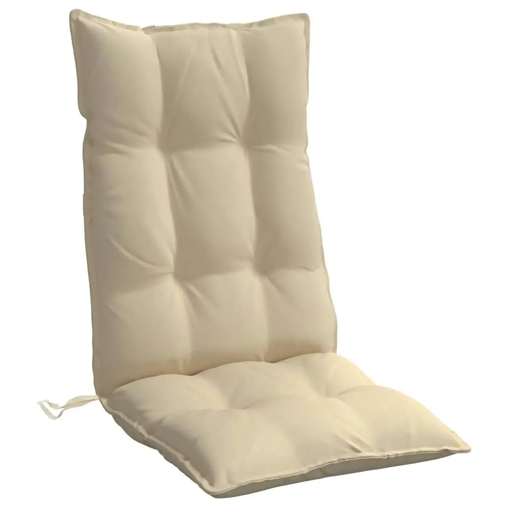 Highback Chair Cushions 6 pcs Beige Oxford Fabric 377613