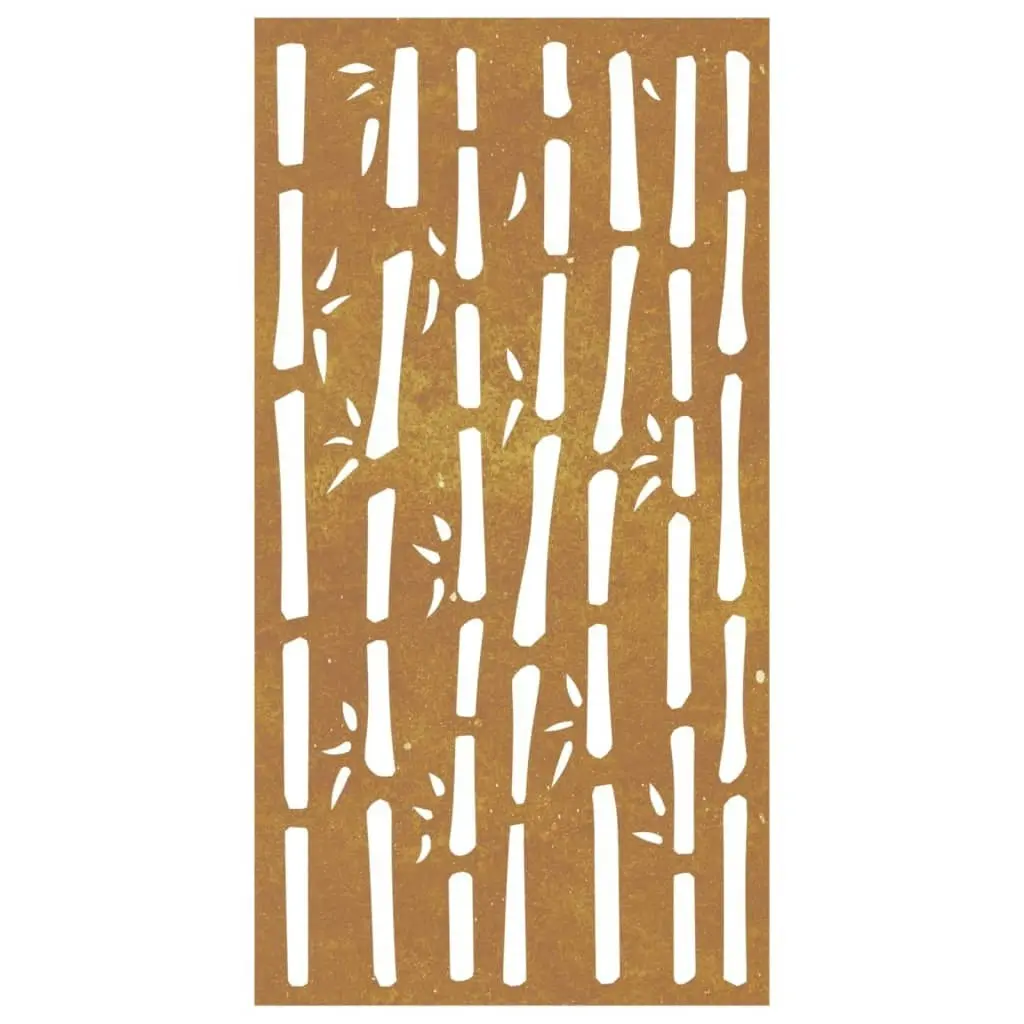 Garden Wall Decoration 105x55 cm Corten Steel Bamboo Design 824481