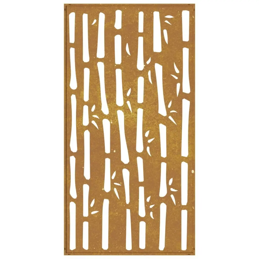 Garden Wall Decoration 105x55 cm Corten Steel Bamboo Design 824481