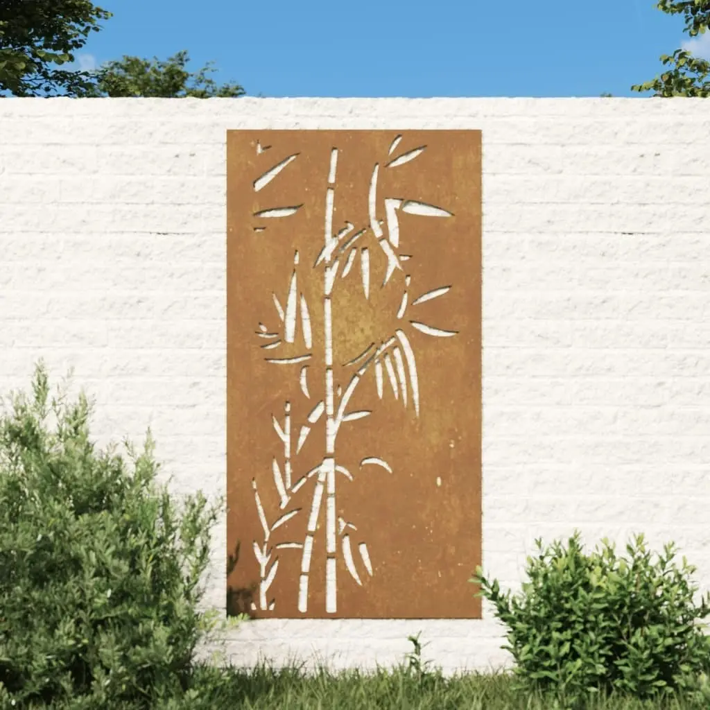 Garden Wall Decoration 105x55 cm Corten Steel Bamboo Design 824506