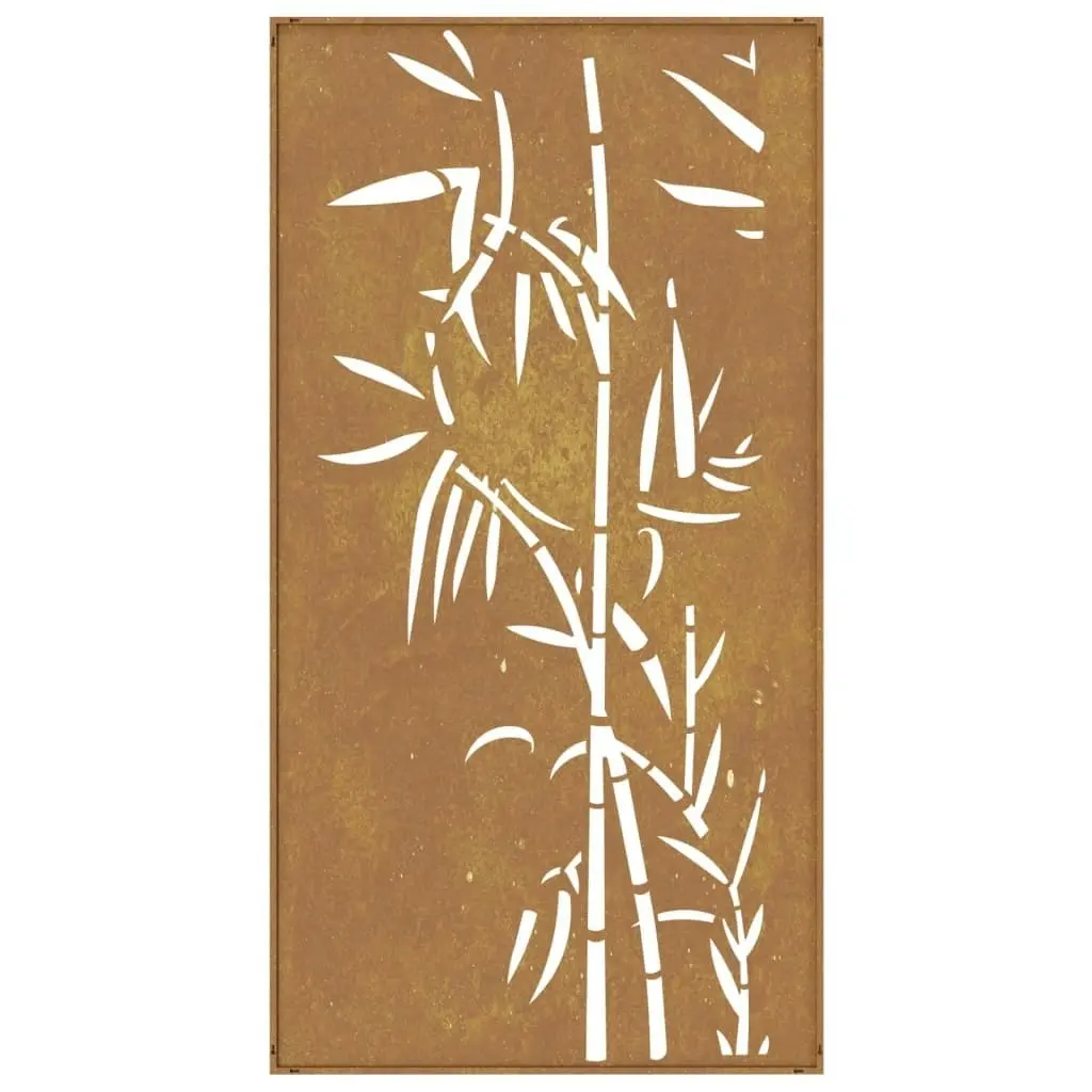 Garden Wall Decoration 105x55 cm Corten Steel Bamboo Design 824506