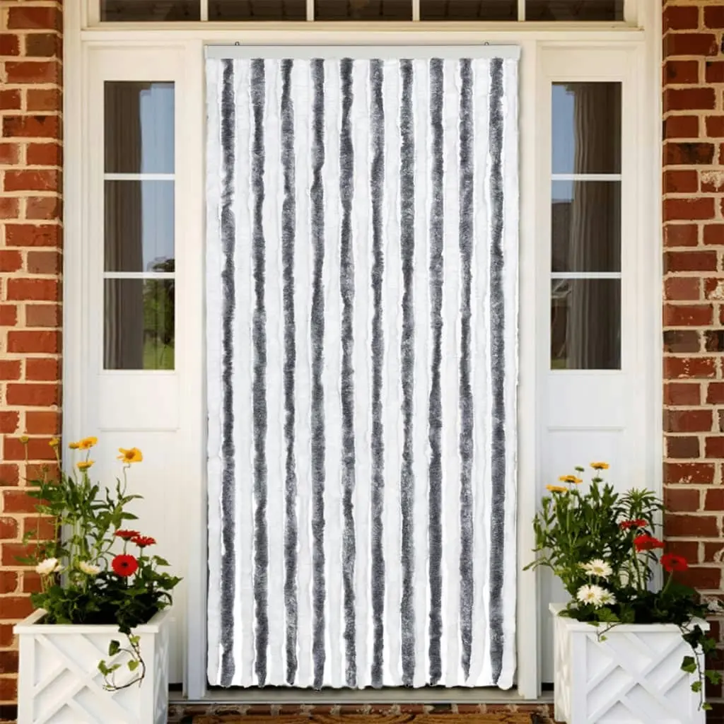 Insect Curtain Grey and White 90x220 cm Chenille 241224