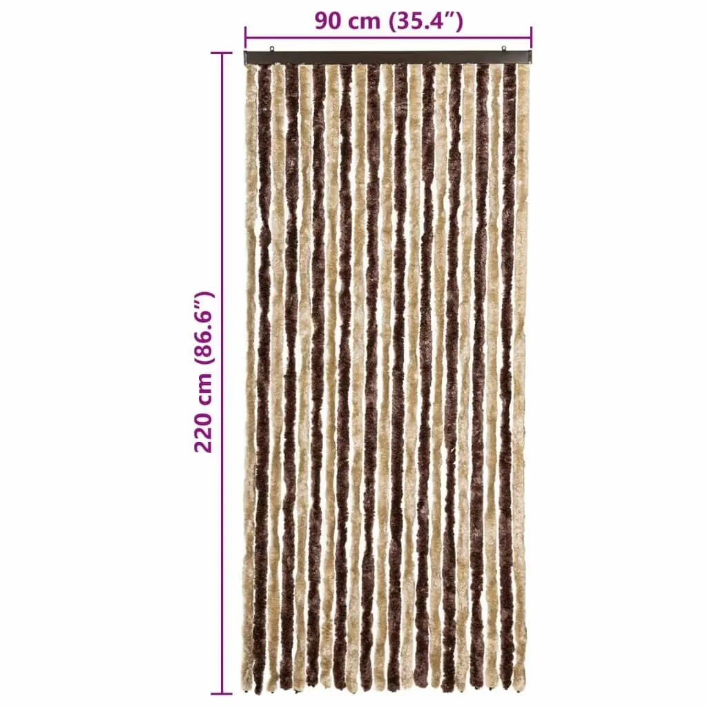 Insect Curtain Beige and Light Brown 90x220 cm Chenille 240571