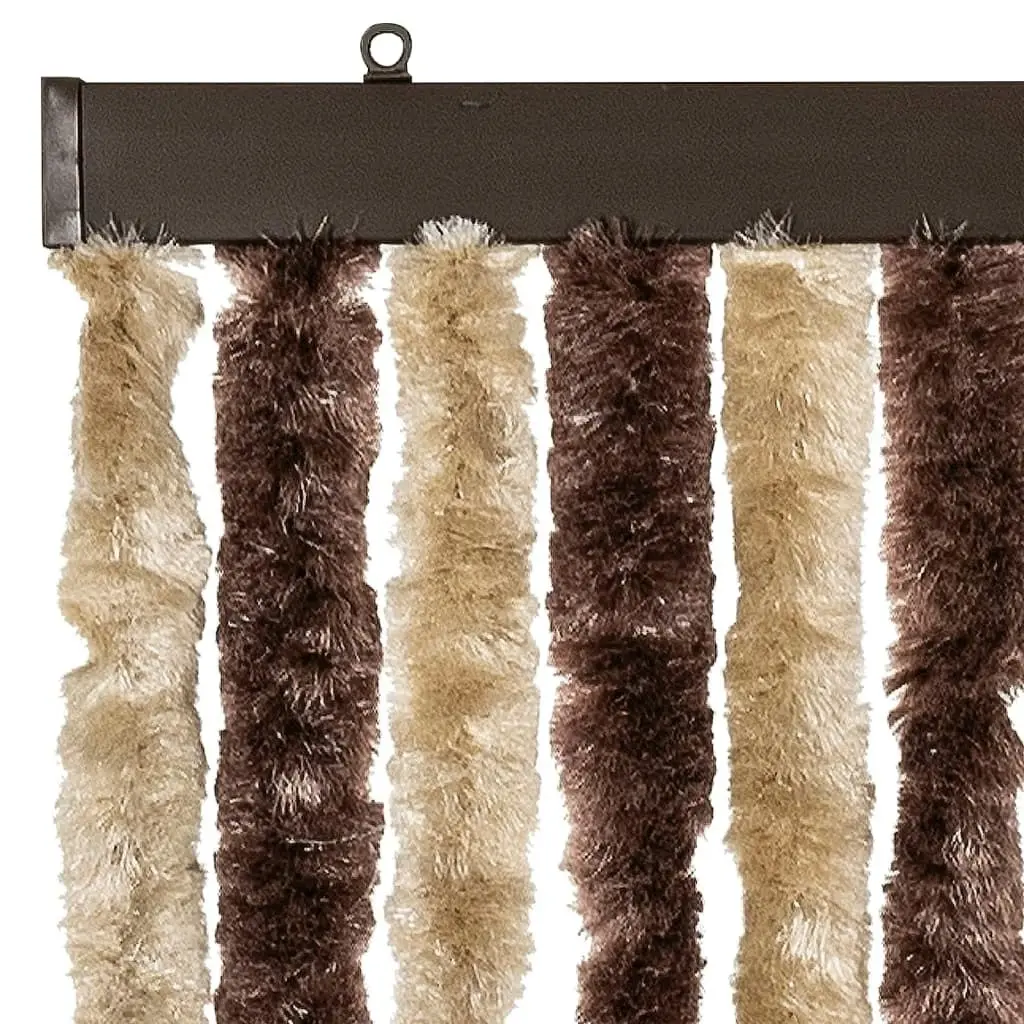 Insect Curtain Beige and Light Brown 90x220 cm Chenille 240571