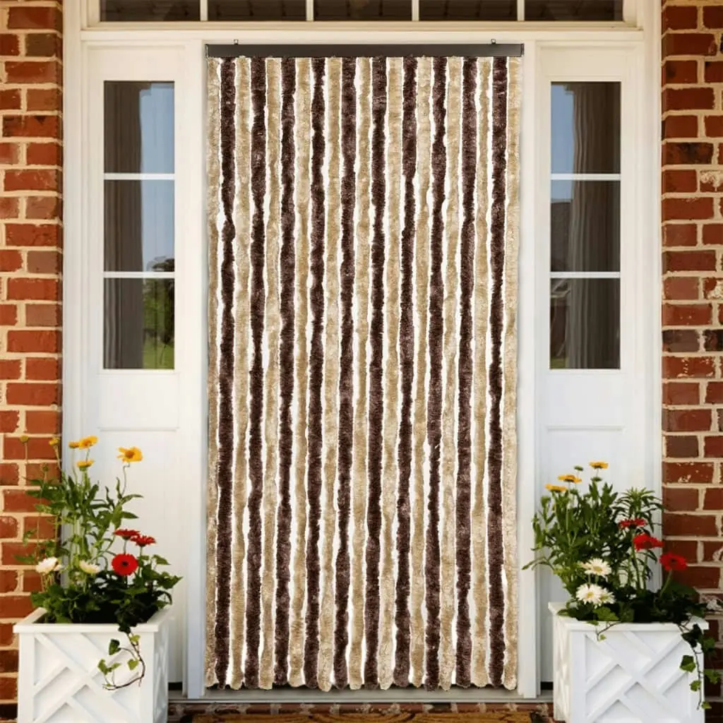 Insect Curtain Beige and Light Brown 90x220 cm Chenille 240571