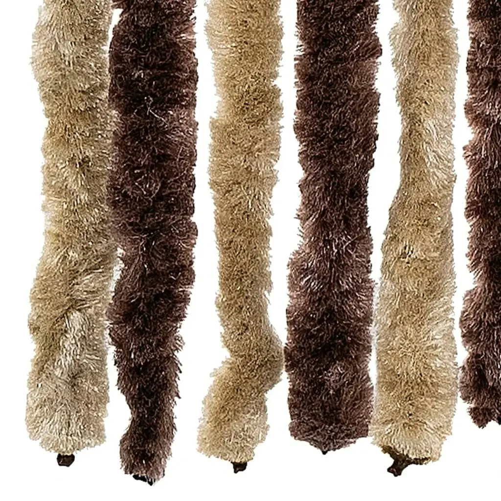 Insect Curtain Beige and Light Brown 90x220 cm Chenille 240571