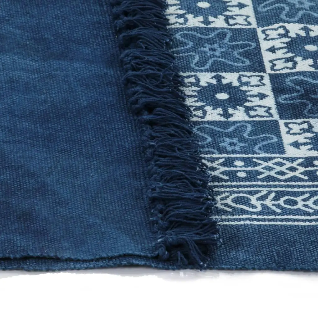 Kilim Rug Cotton 160x230 cm with Pattern Blue 246562