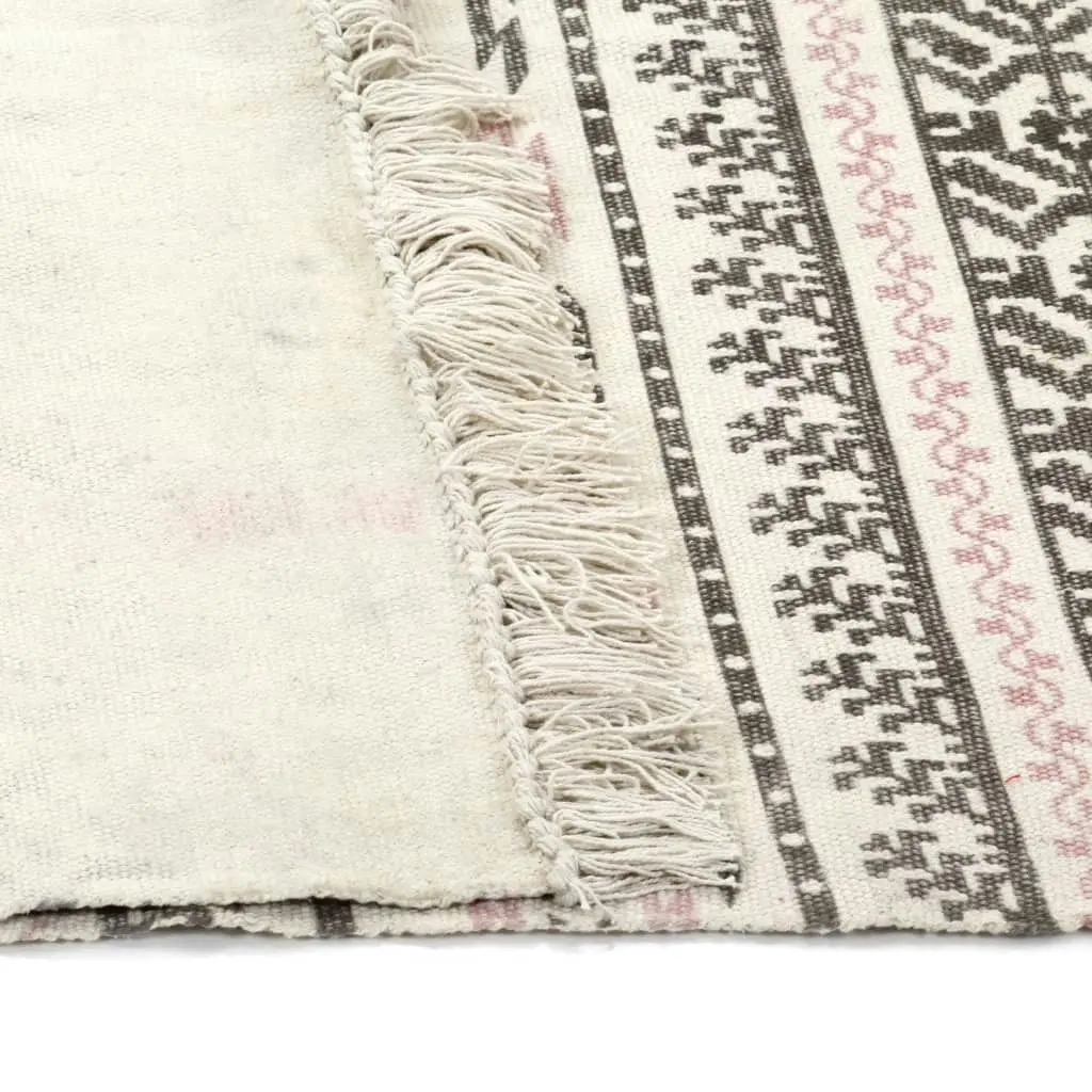 Kilim Rug Cotton 120x180 cm with Pattern Grey/Pink 246543