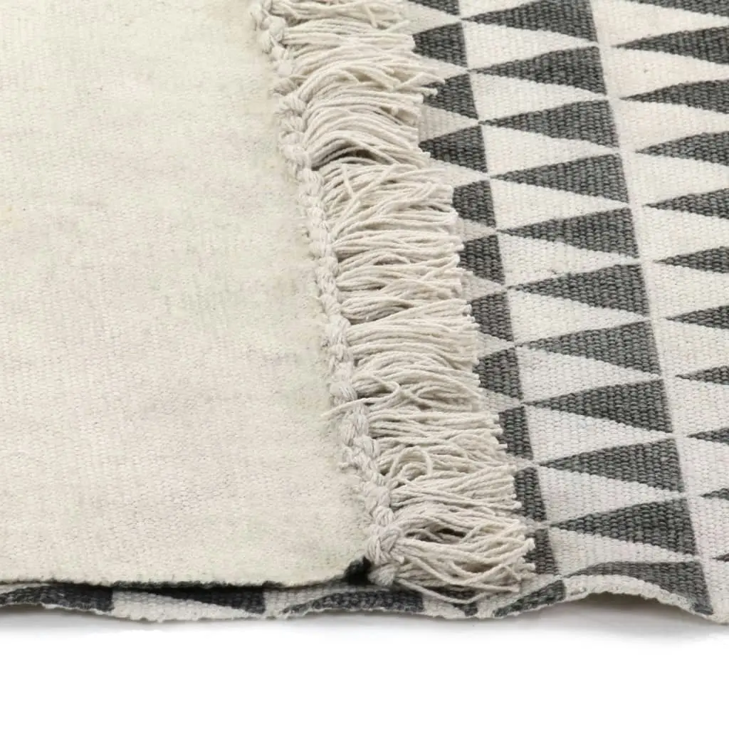 Kilim Rug Cotton 120x180 cm with Pattern Black/White 246549