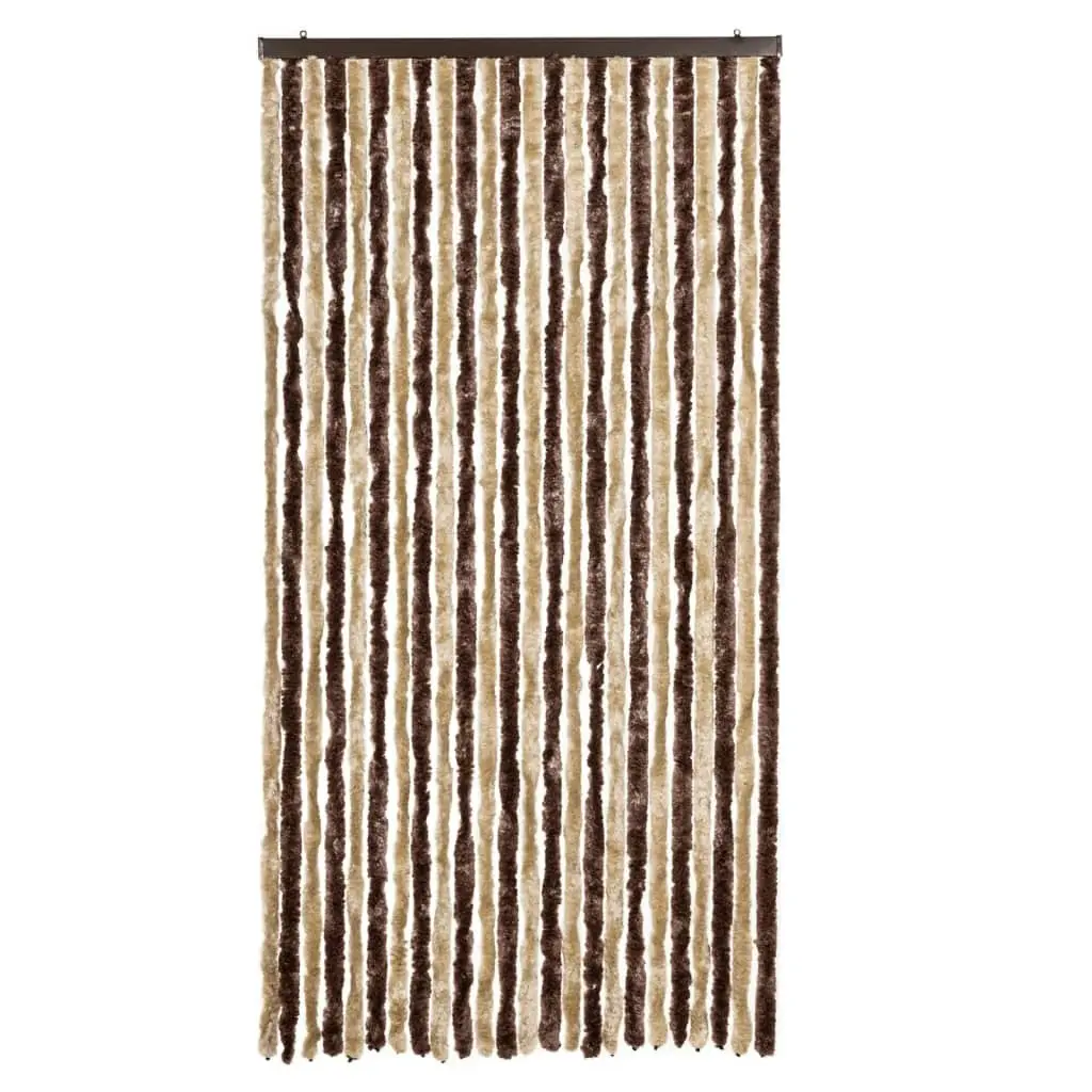 Insect Curtain Beige and Light Brown 100x220 cm Chenille 240572