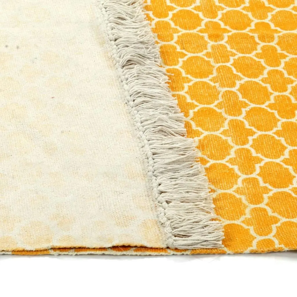 Kilim Rug Cotton 160x230 cm with Pattern Yellow 246546