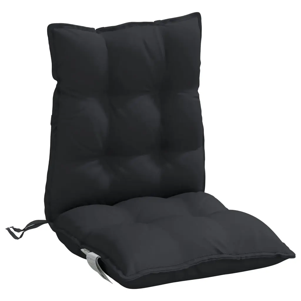 Lowback Chair Cushions 2 pcs Black Oxford Fabric 377692