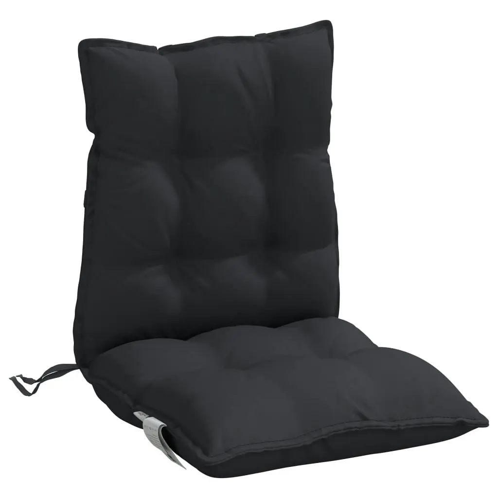 Lowback Chair Cushions 4 pcs Black Oxford Fabric 377693