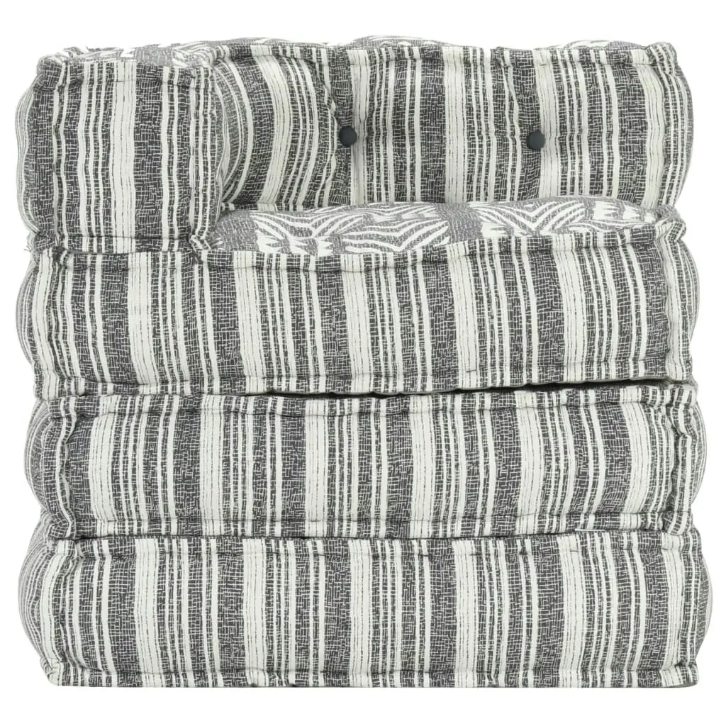 Modular Pouffe Grey Stripe Fabric 287698