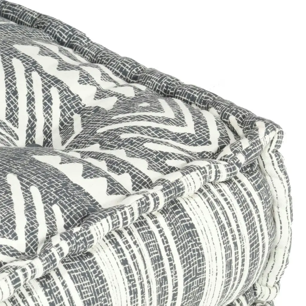 Modular Pouffe Grey Stripe Fabric 287698