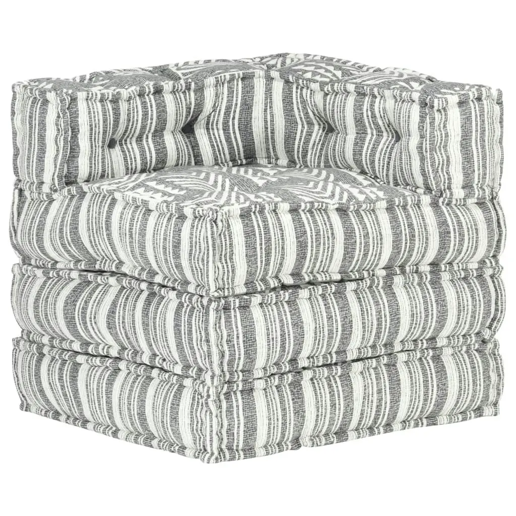 Modular Pouffe Grey Stripe Fabric 287698