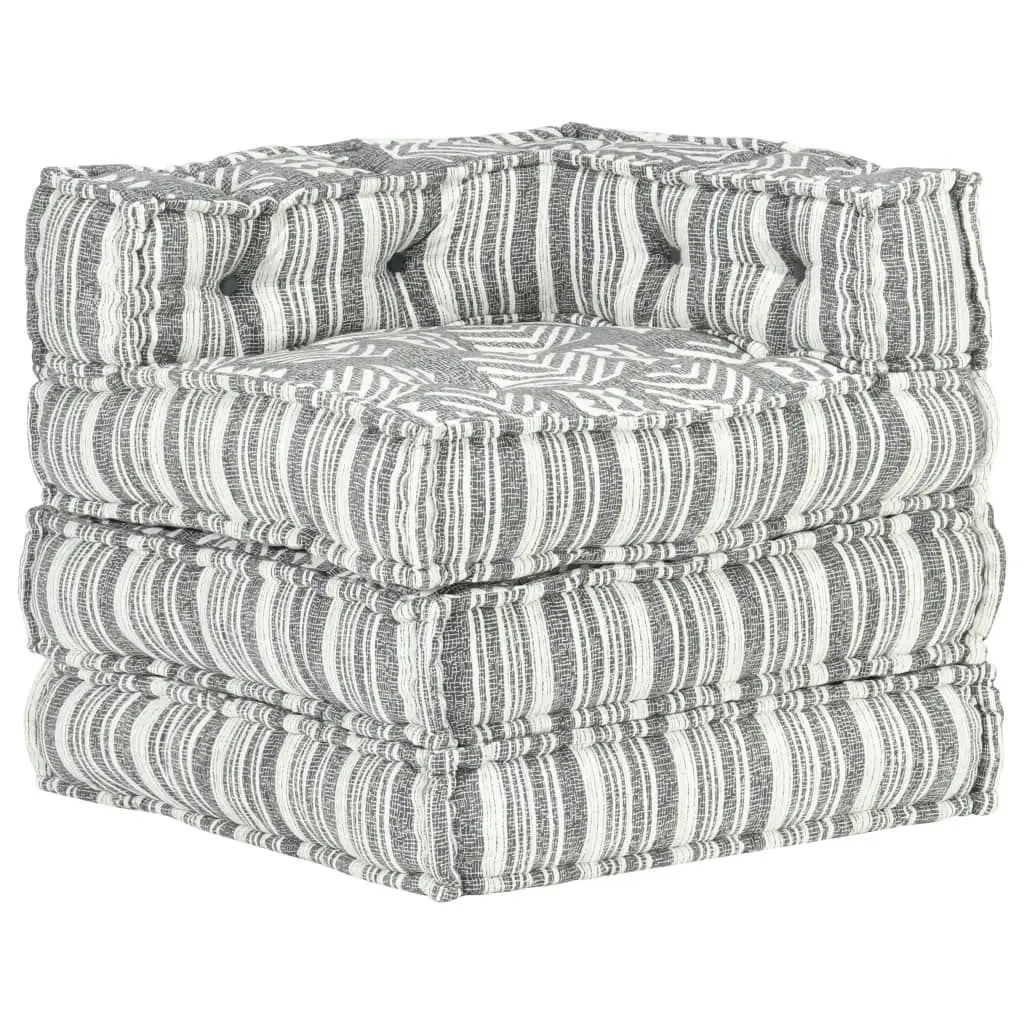 Modular Pouffe Grey Stripe Fabric 287698