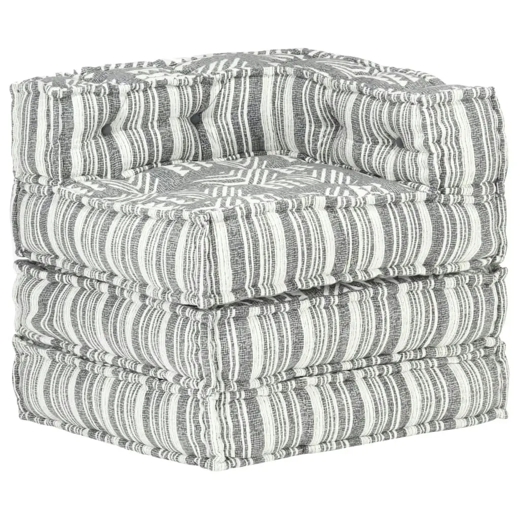 Modular Pouffe Grey Stripe Fabric 287698