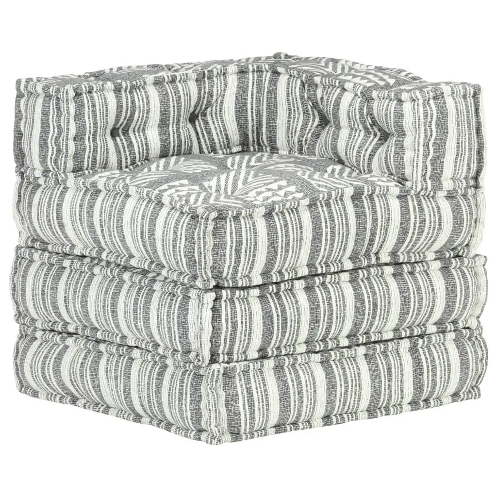 Modular Pouffe Grey Stripe Fabric 287698