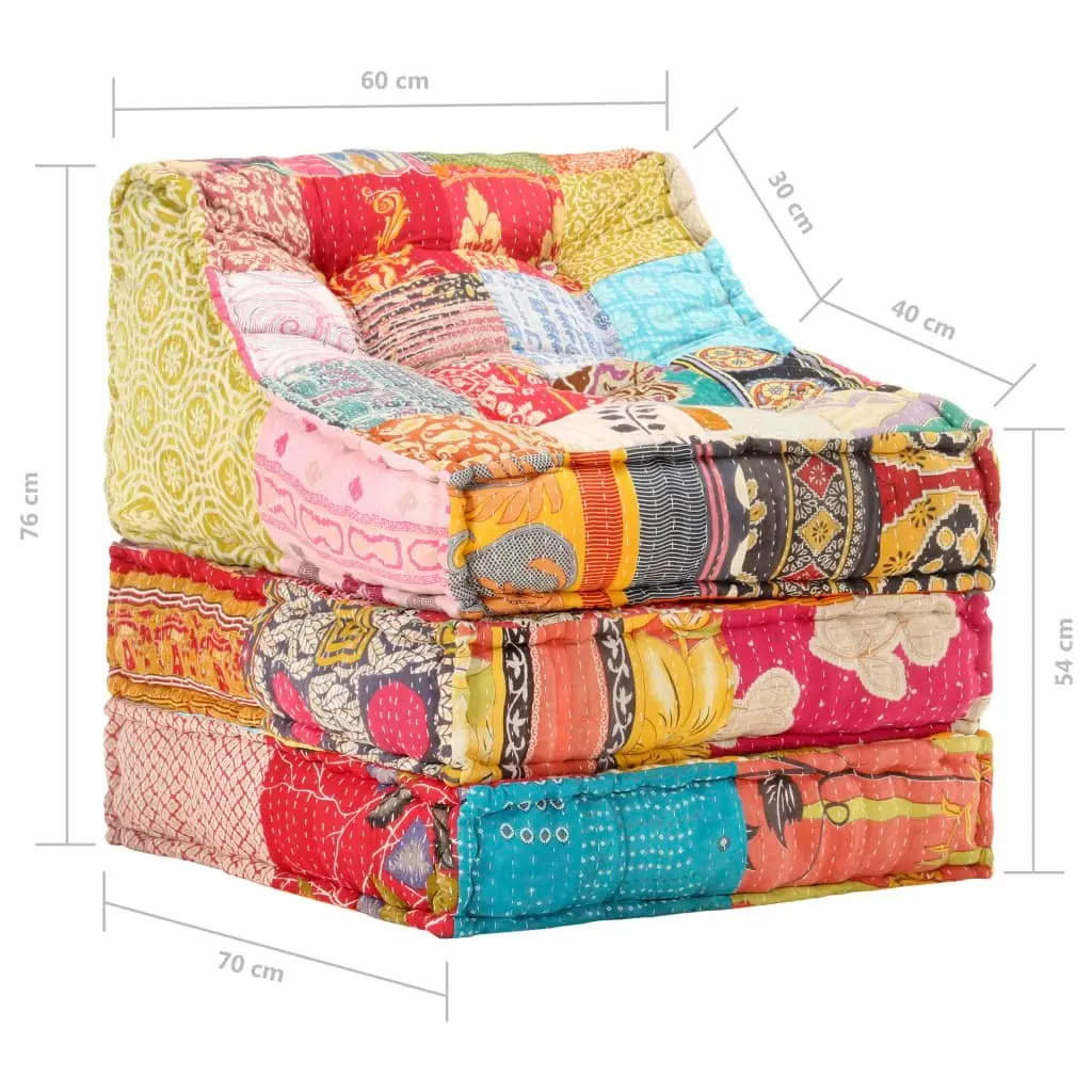 Modular Pouffe Patchwork Fabric 287712