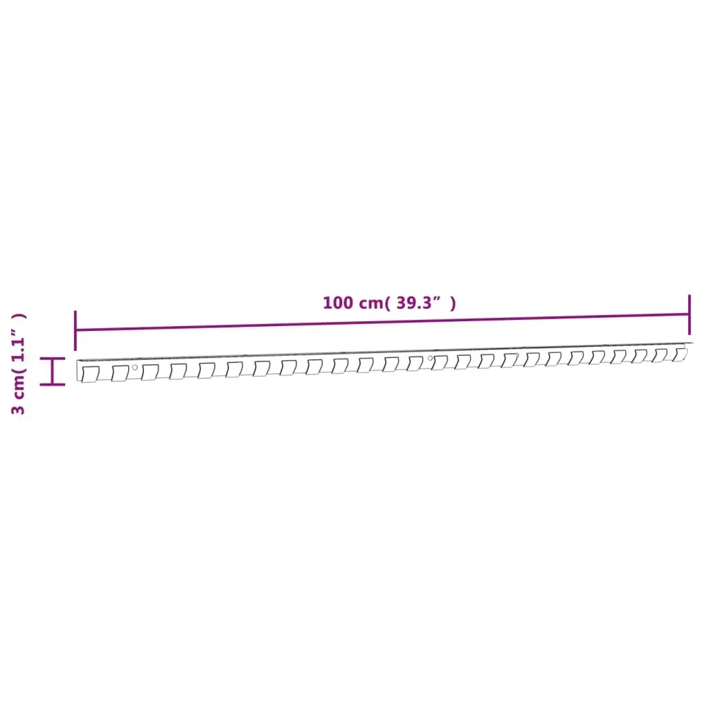 Mounting Rail Silver 1 m Stainless Steel 153875