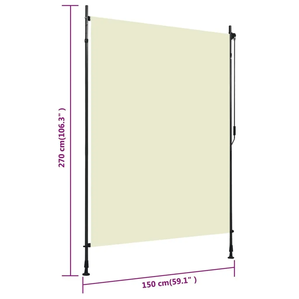 Outdoor Roller Blind 150x270 cm Cream 145941