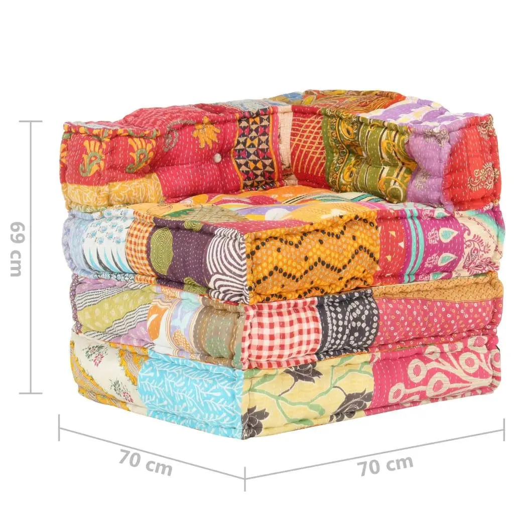 Modular Pouffe Patchwork Fabric 287697