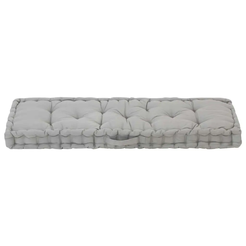 Pallet Floor Cushion Cotton 120x40x7 cm Grey 48677