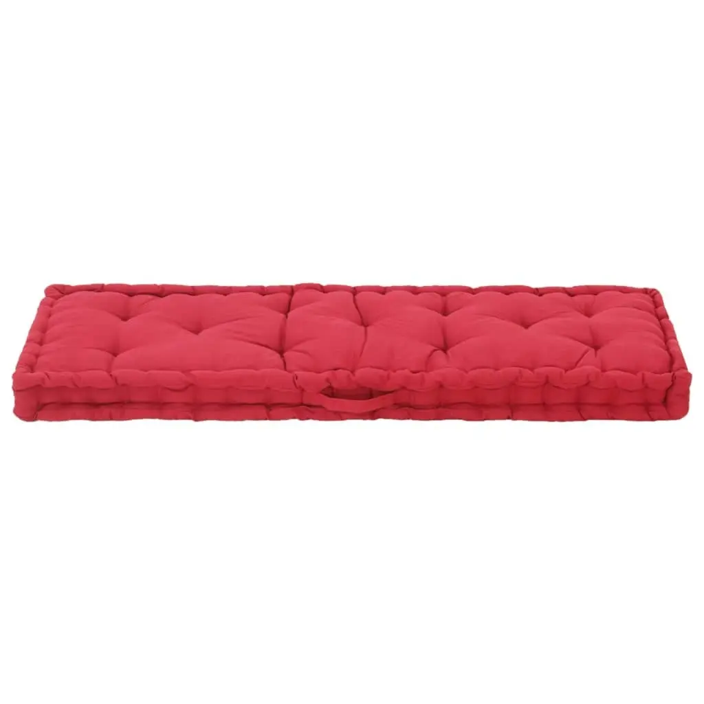 Pallet Floor Cushion Cotton 120x40x7 cm Burgundy 48683