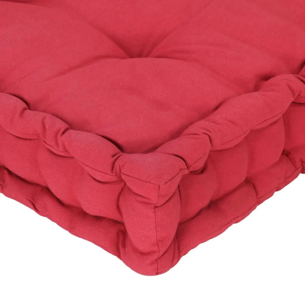 Pallet Floor Cushion Cotton 120x40x7 cm Burgundy 48683