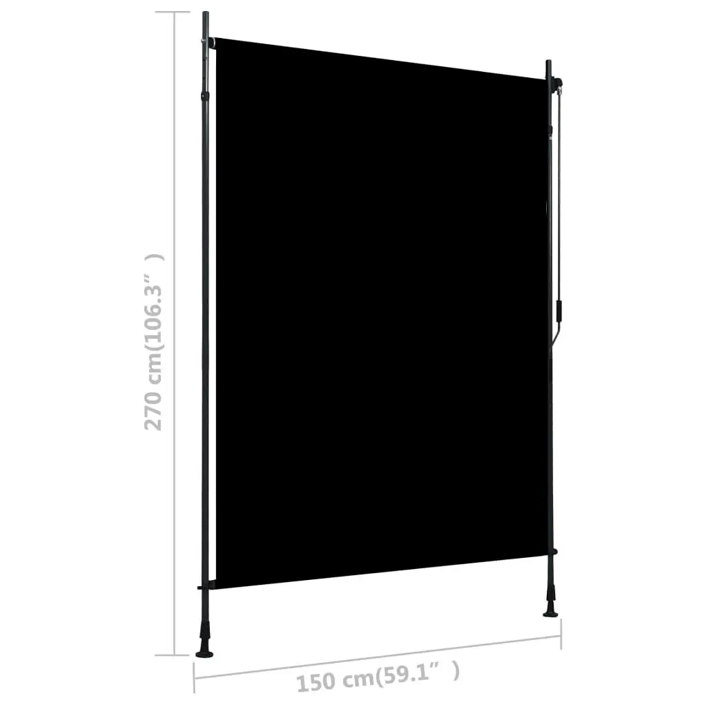 Outdoor Roller Blind 150x270 cm Anthracite 145937