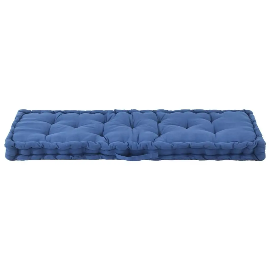 Pallet Floor Cushion Cotton 120x40x7 cm Light Blue 48687