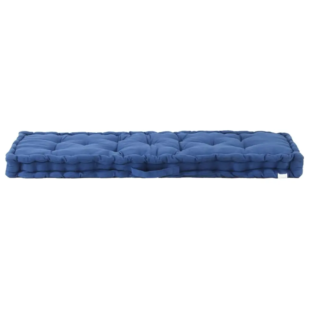 Pallet Floor Cushion Cotton 120x40x7 cm Light Blue 48687