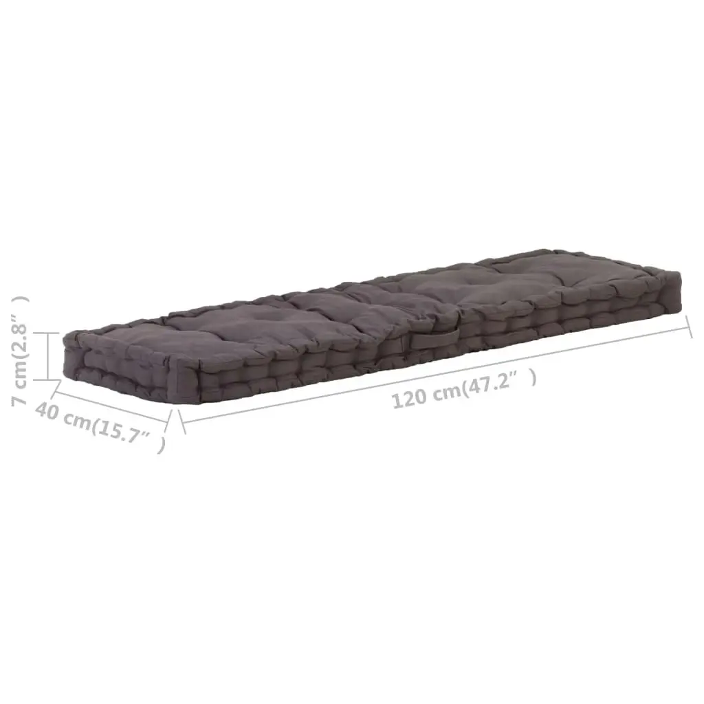 Pallet Floor Cushion Cotton 120x40x7 cm Anthracite 48675