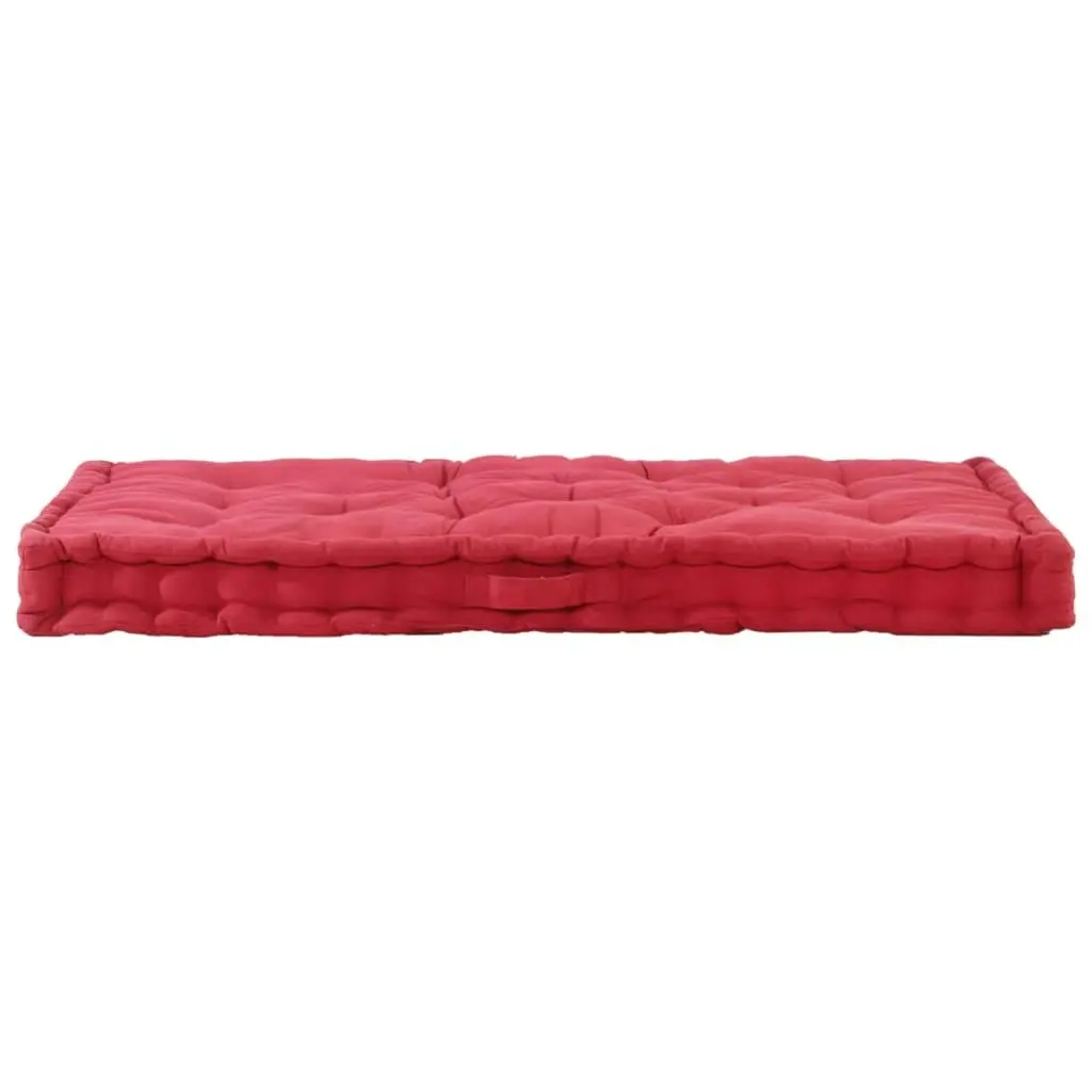 Pallet Floor Cushion Cotton 120x80x10 cm Burgundy 48684