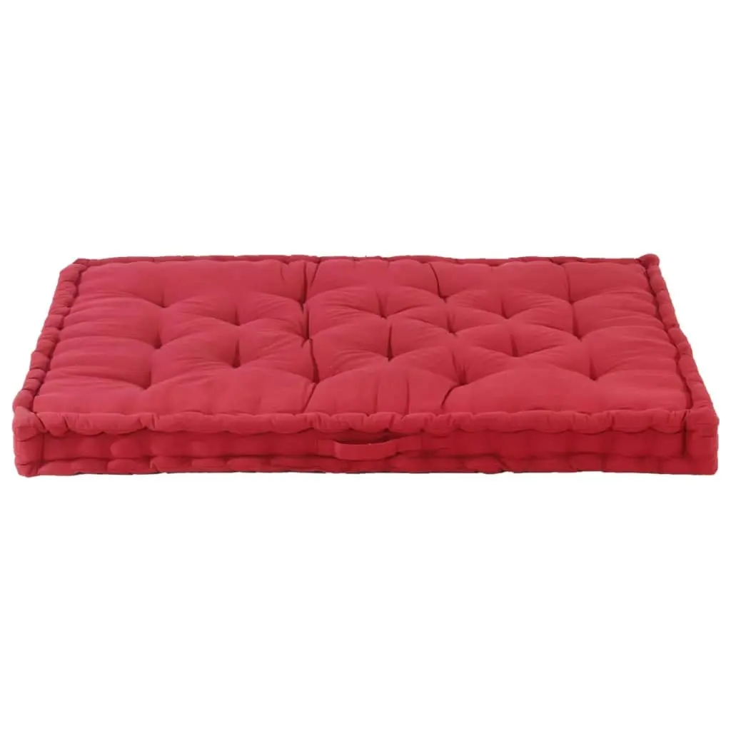 Pallet Floor Cushion Cotton 120x80x10 cm Burgundy 48684