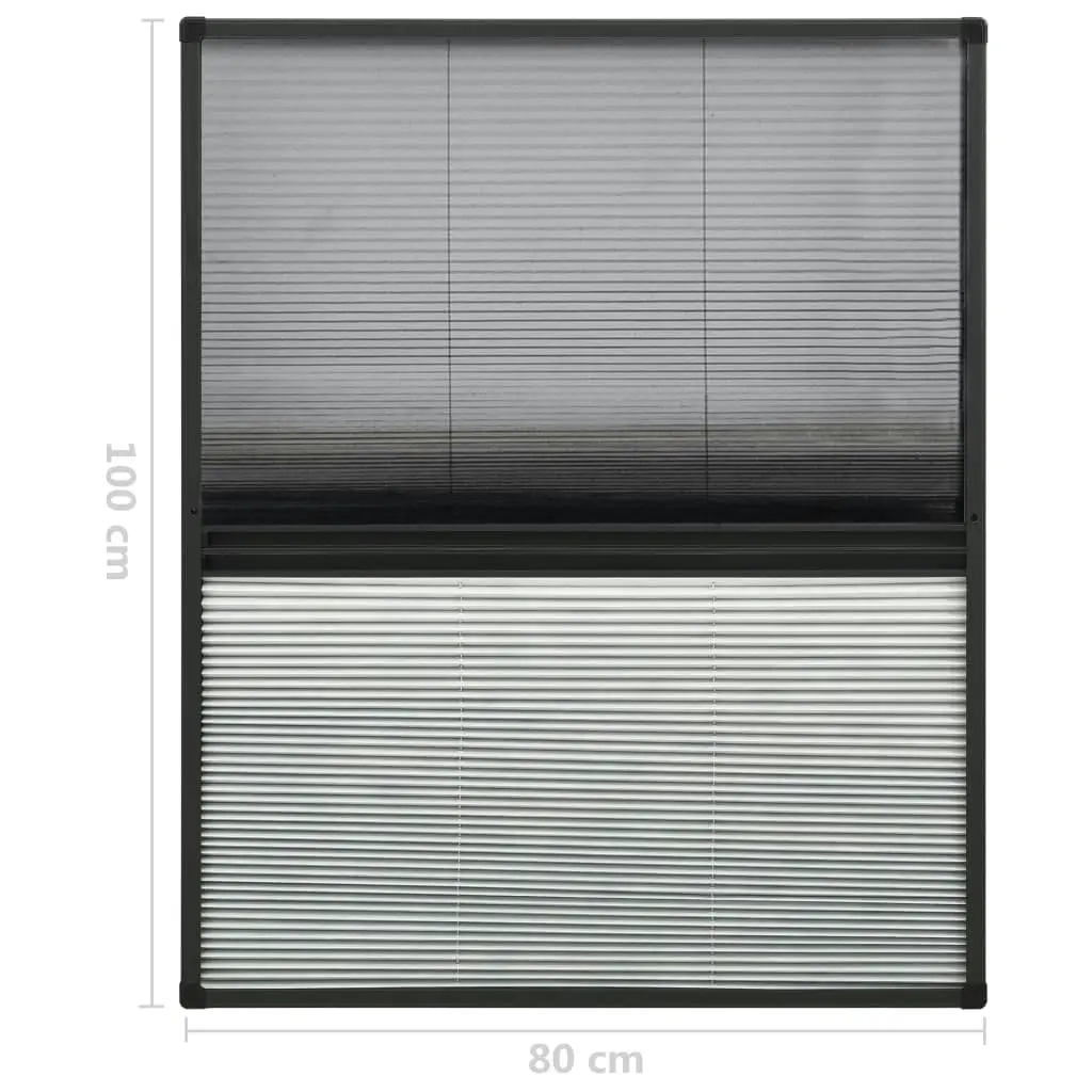 Plisse Insect Screen for Windows Aluminium 80x100 cm with Shade 148683