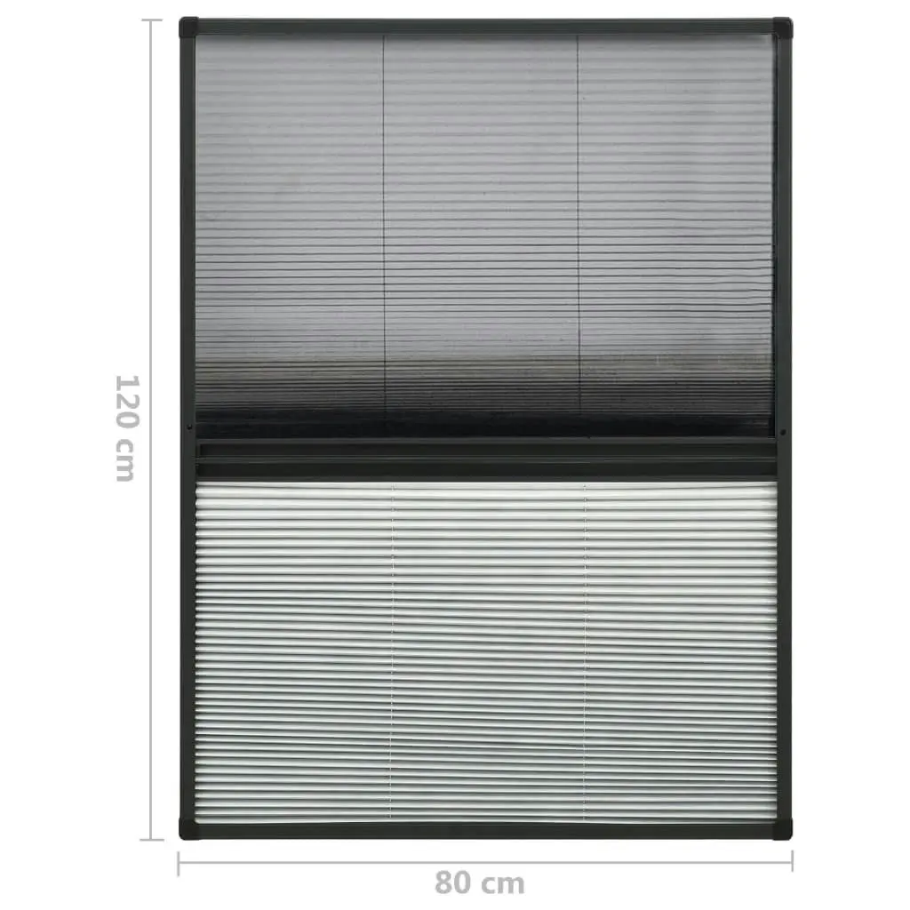 Plisse Insect Screen for Windows Aluminium 80x120 cm with Shade 148684